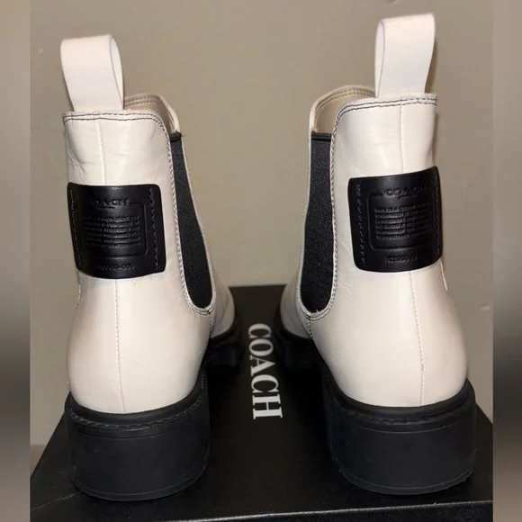 Coach Ivory Leather Ankle Boots - Picture 5 of 5